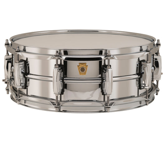 LUDWIG 14" x 5" Chrome Plated Brass Snare Drum, Ludwig, Metal Snare Drums, 14" x 5", Chrome Plated, Brass, Drum Lounge