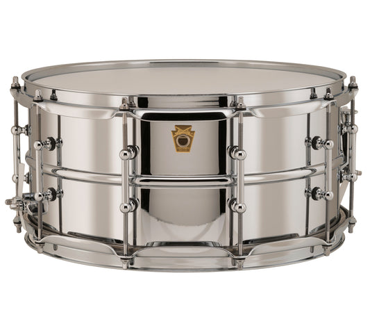 LUDWIG 14" x 6.5" Chrome Plated Brass Snare Drum, Ludwig, Metal Snare Drums, 14" x 6.5", Chrome Plated, Brass, Drum Lounge