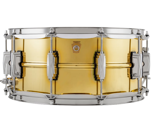 LUDWIG 14" x 6.5" Super Series Brass w/Nickel HW Snare Drum, Metal Snare Drums, Ludwig, Brass, Nickel, 14" x 6.5", Drum Lounge