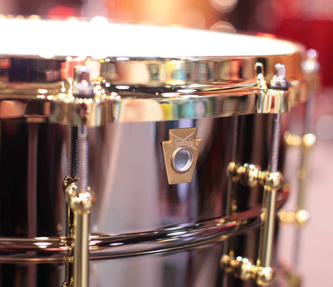 Ludwig 14" x 6.5" Black Beauty w/Brass Hardware Snare Drum, Ludwig, Snare Drums, 14" x 6.5", Black, Brass, Drum Lounge
