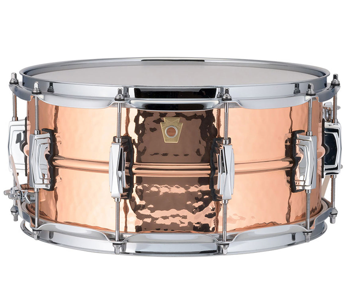 Ludwig 14" x 6.5" Hammered Polished Copperphonic Snare Drum, Ludwig, snare Drums, Drum Lounge, Copper, Hammered, 14" x 6.5"