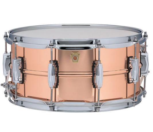 Ludwig 14" x 6.5" Polished Copperphonic Snare Drum, Snare Drums, Ludwig, Drum Lounge, 14" x 6.5", Copper