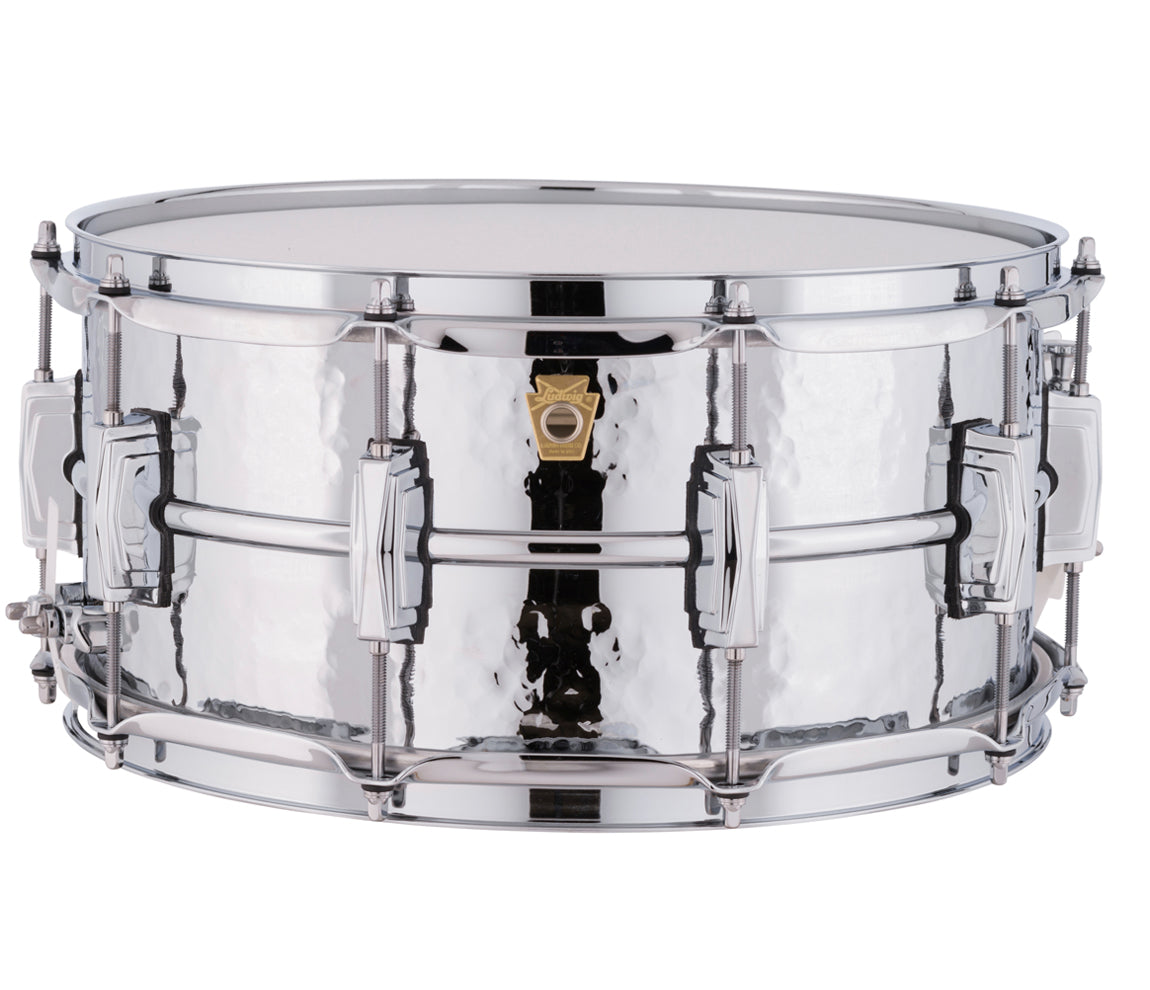 Ludwig 14" x 6.5" Hammered Supraphonic Lugs Snare Drum, Snare Drums, Ludwig, Drum Lounge, Chrome, 14" x 6.5"