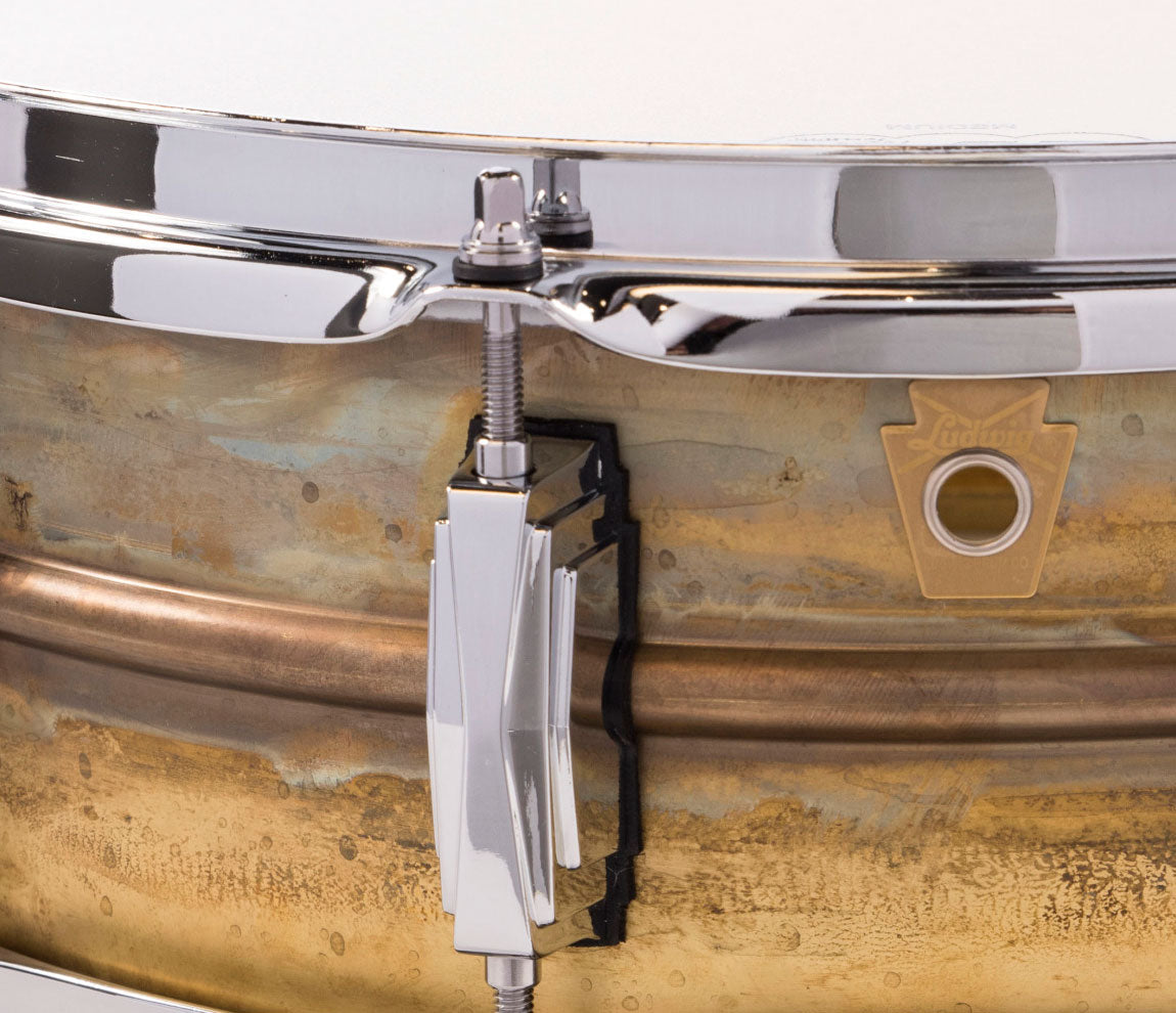 Ludwig 14" x 6.5" Raw Brass Snare Drum (LB464R), Ludwig, Snare Drums, Drum Lounge, 14" x 6.5", Brass, LB464R 