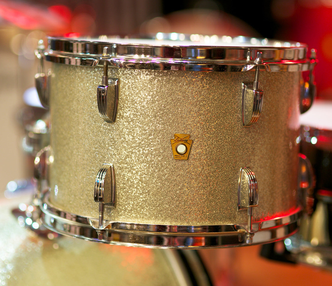 Ludwig Down Beat Original Champagne Sparkle Drum Kit Belonged to Alan White from Oasis