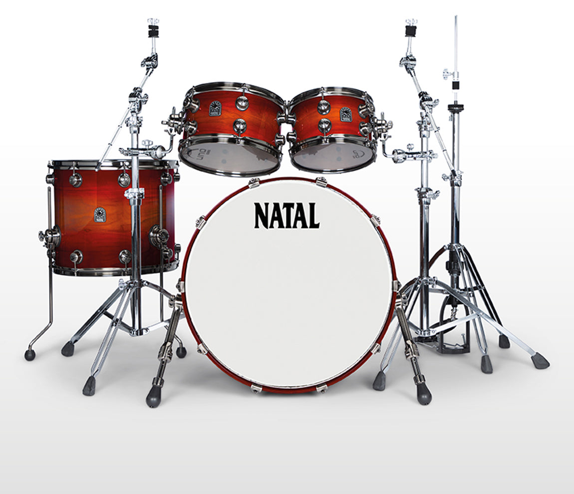 Natal 'The Originals' US Fusion Walnut Shell 4 Piece in Sunburst, Natal, US Fusion, Acoustic Drum Kits, The Originals, Drum Lounge, Sunburst, 4 Piece Drum Kit, 4 Piece