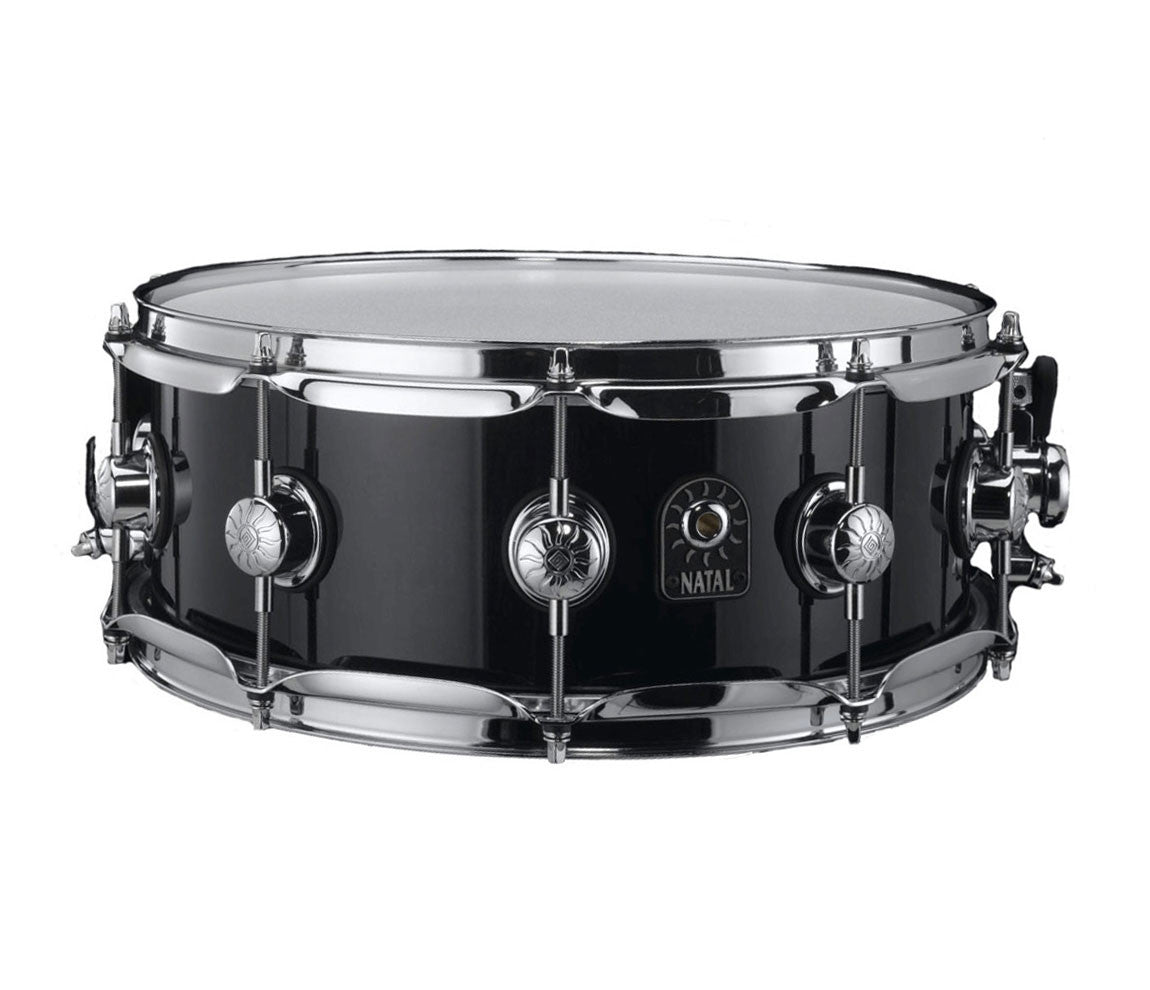 Natal Ash 14" x 5.5" Snare Drum in Solid Black