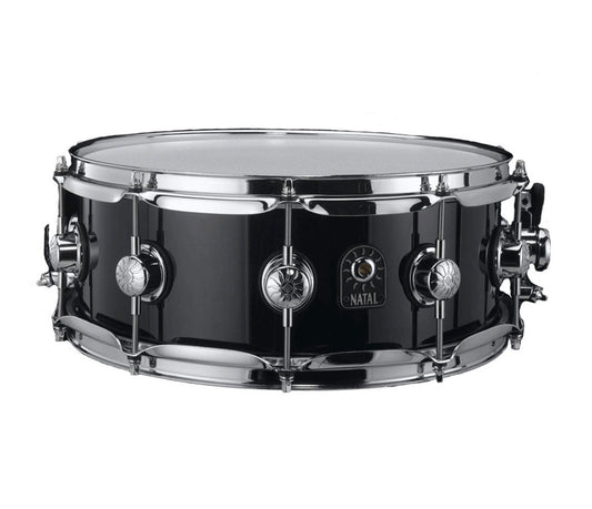 Natal Ash 14" x 5.5" Snare Drum in Solid Black