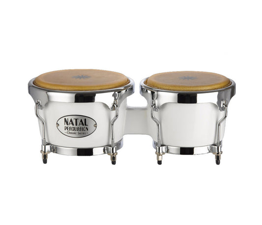 Natal Classic Series Fibreglass Bongos in White, NCSB04W, Fibreglass Bongos, Classic Series, Vendor: Natal, Type: Bongos, Finish: White