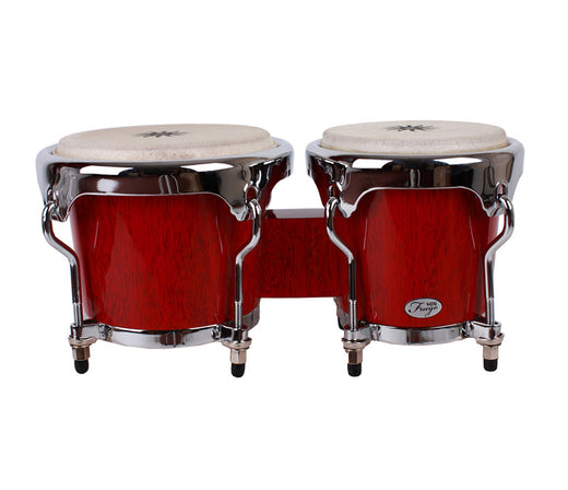 Natal Fuego Natural Wood Bongos - Chrome Hardware Red Gloss, NFU67R-HC, Type: Bongos, Vendor: Natal, Finish: Red Gloss