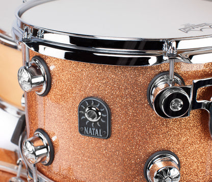 Natal Cafe Racer 4-Piece US Fusion 22" Shell Pack, Natal, Acoustic Drum Kits, US Fusion, Champagne Sparkle