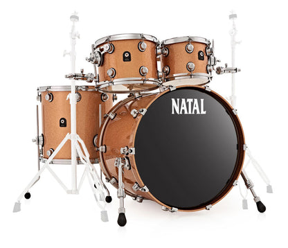 Natal Cafe Racer 4-Piece US Fusion 22" Shell Pack, Natal, Acoustic Drum Kits, US Fusion, Champagne Sparkle