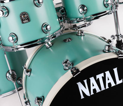 Natal Cafe Racer 4-Piece US Fusion 22" Shell Pack, Natal, Acoustic Drum Kits, US Fusion, Sea Foam Green