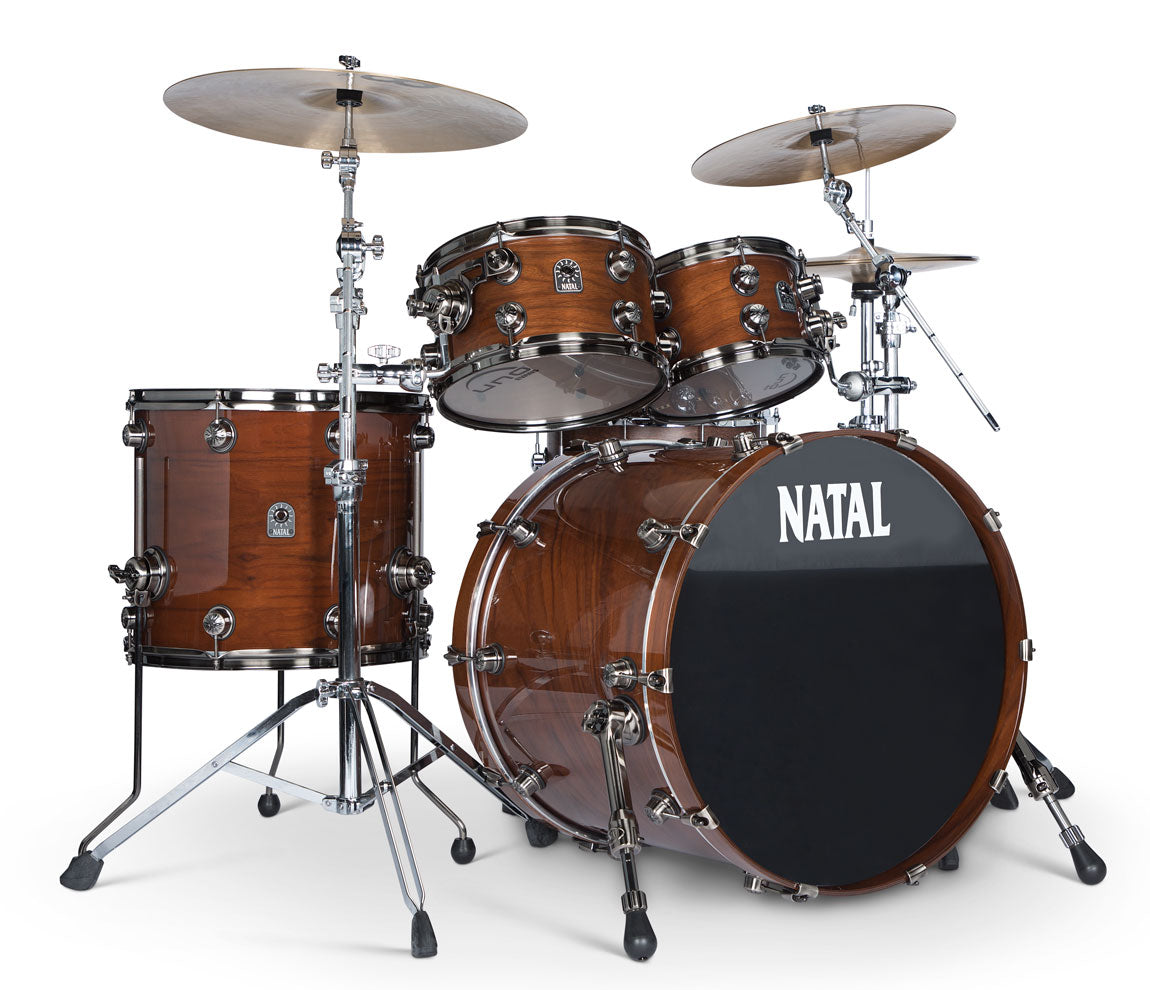 Natal 'The Originals' US Fusion Walnut Shell 4 Piece in Natural Walnut, Natal, US Fusion, Acoustic Drum Kits, The Originals, Drum Lounge, Natural Walnut, 4 Piece Drum Kit, 4 Piece