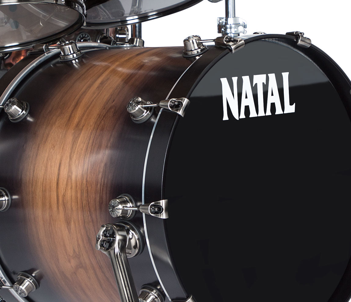 Natal 'The Originals' US Fusion Walnut Shell 4 Piece in Natural Walnut, Natal, US Fusion, Acoustic Drum Kits, The Originals, Drum Lounge, Natural Walnut, 4 Piece Drum Kit, 4 Piece