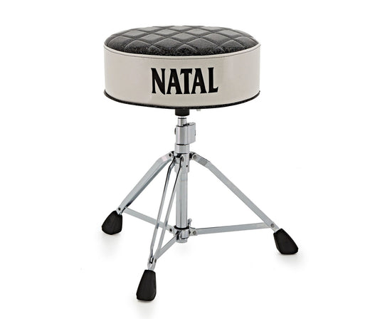 Natal, Drum Throne, Black Top with White Sides, Round Drum Throne, Natal Logo