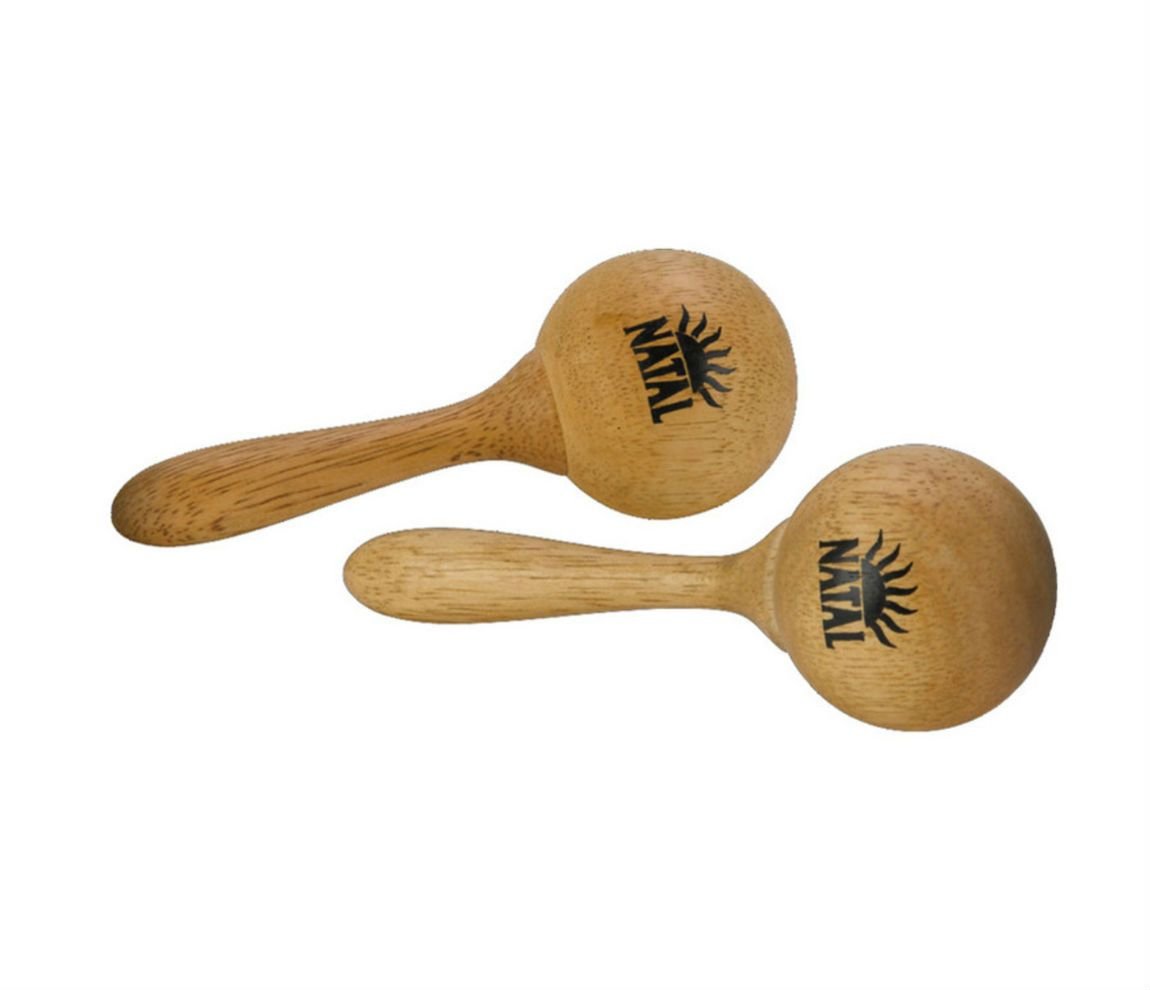 Natal Wood Maracas Mini Pair