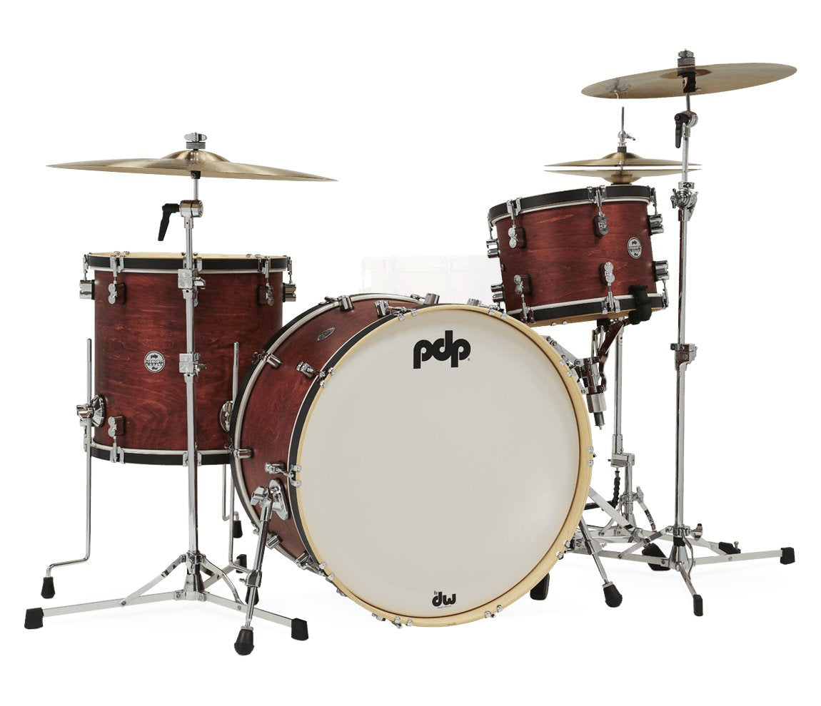 PDP By DW Concept Classic Wood Hoop 22" 3PC Shell Pack Ox Blood Stain with Ebony Hoop