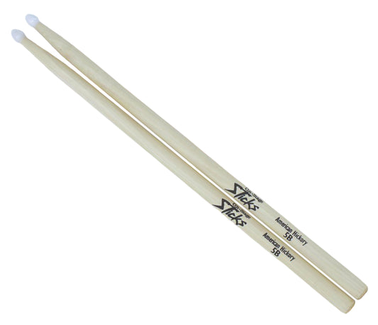 On Stage American Hickory 5B Nylon Tip Drumsticks