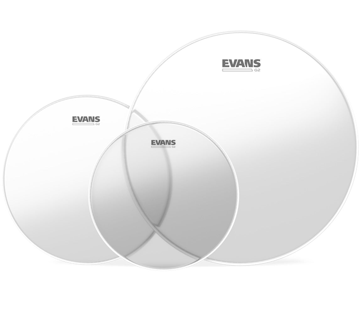 Evans Rock G2 Clear Drum Head Tom Pack