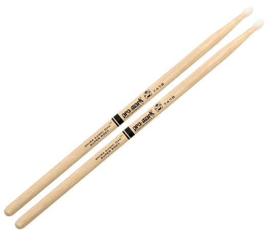 Pro-Mark Shira Kashi White Oak 747B 'Super Rock' Nylon Tip Drumsticks (PW747BN)