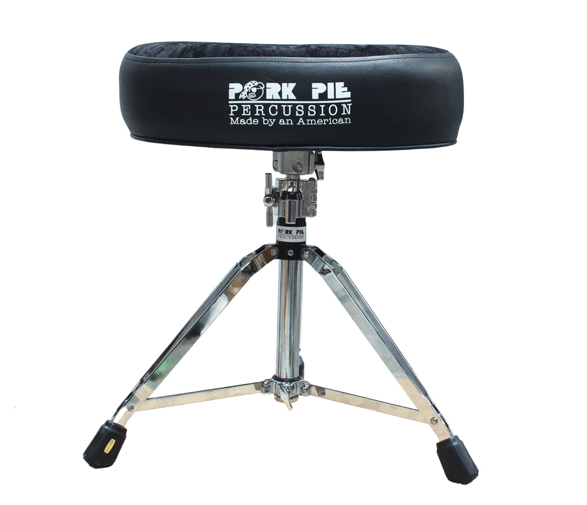 Pork Pie Big Boy Drum Throne in Black with Black Crush Top inc. Base