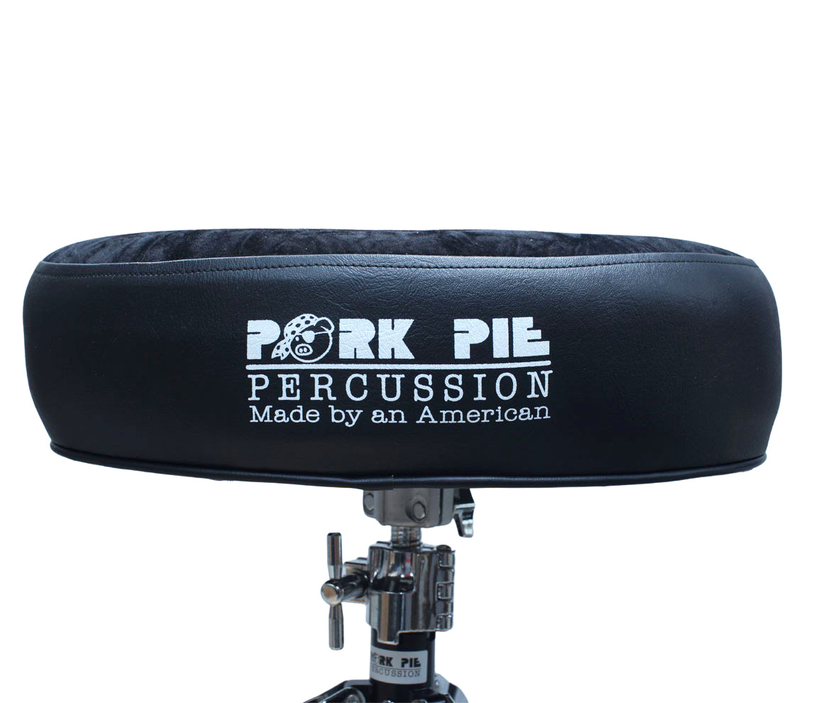 Pork Pie Big Boy Drum Throne in Black with Black Crush Top inc. Base