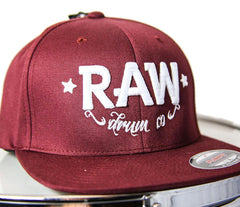 RAW Burgundy and White Fitted FlexFit Cap