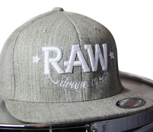 RAW Heather and White Fitted FlexFit Cap Drum Shop