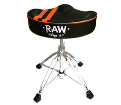 RAW 'Moto-Top' Stripe Top Black Drum Throne, 4-Legs