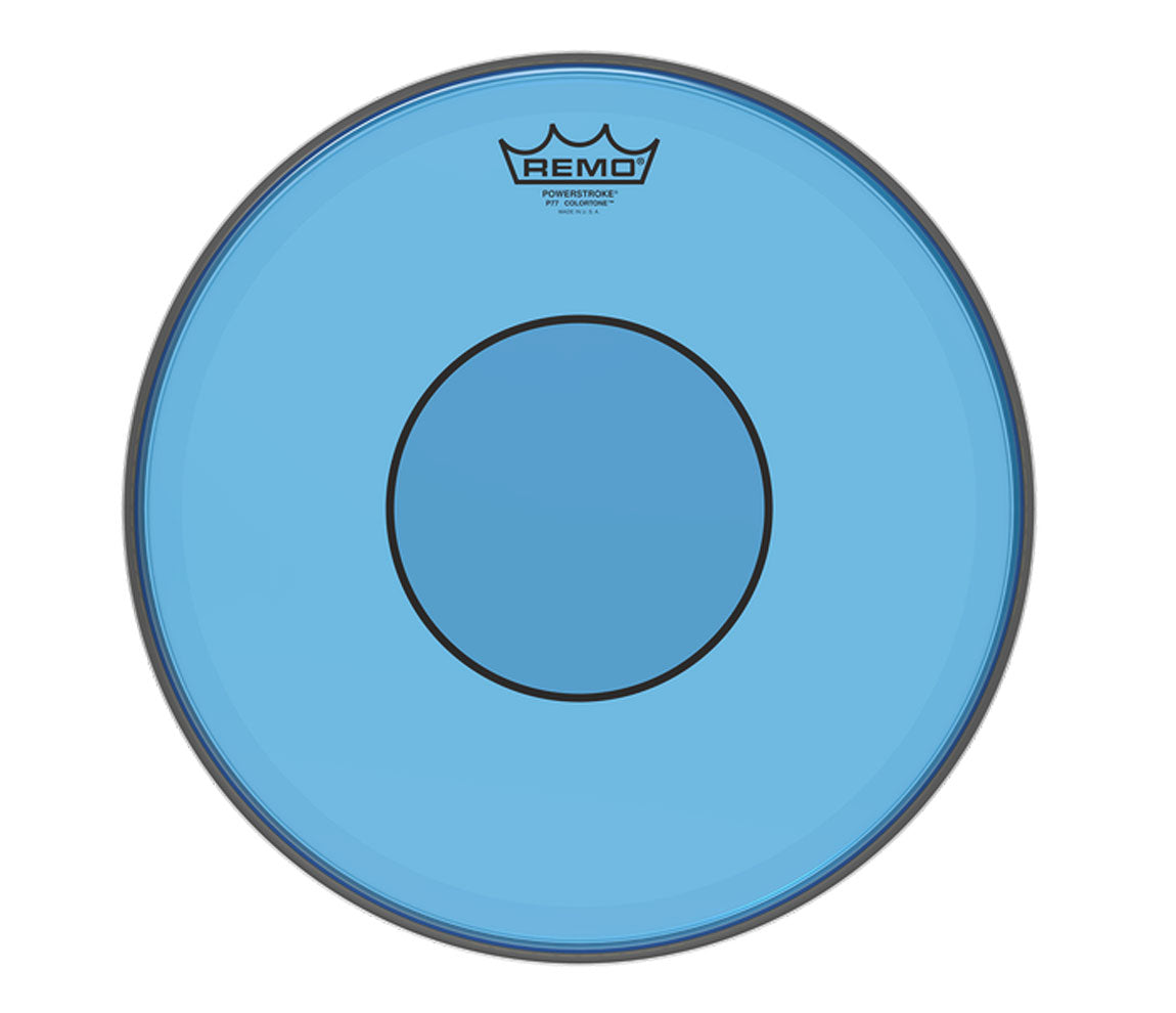 Remo 14" Powerstroke 77 Blue Colortone Batter Drum Head, Remo, Remo Colortone, Blue, 14"