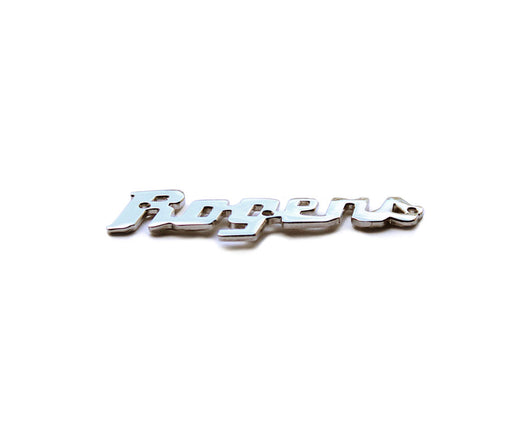 Rogers Script Logo Badge, Rogers, Drum Badge, Other Parts & Accessories, Steel, Chrome Plated