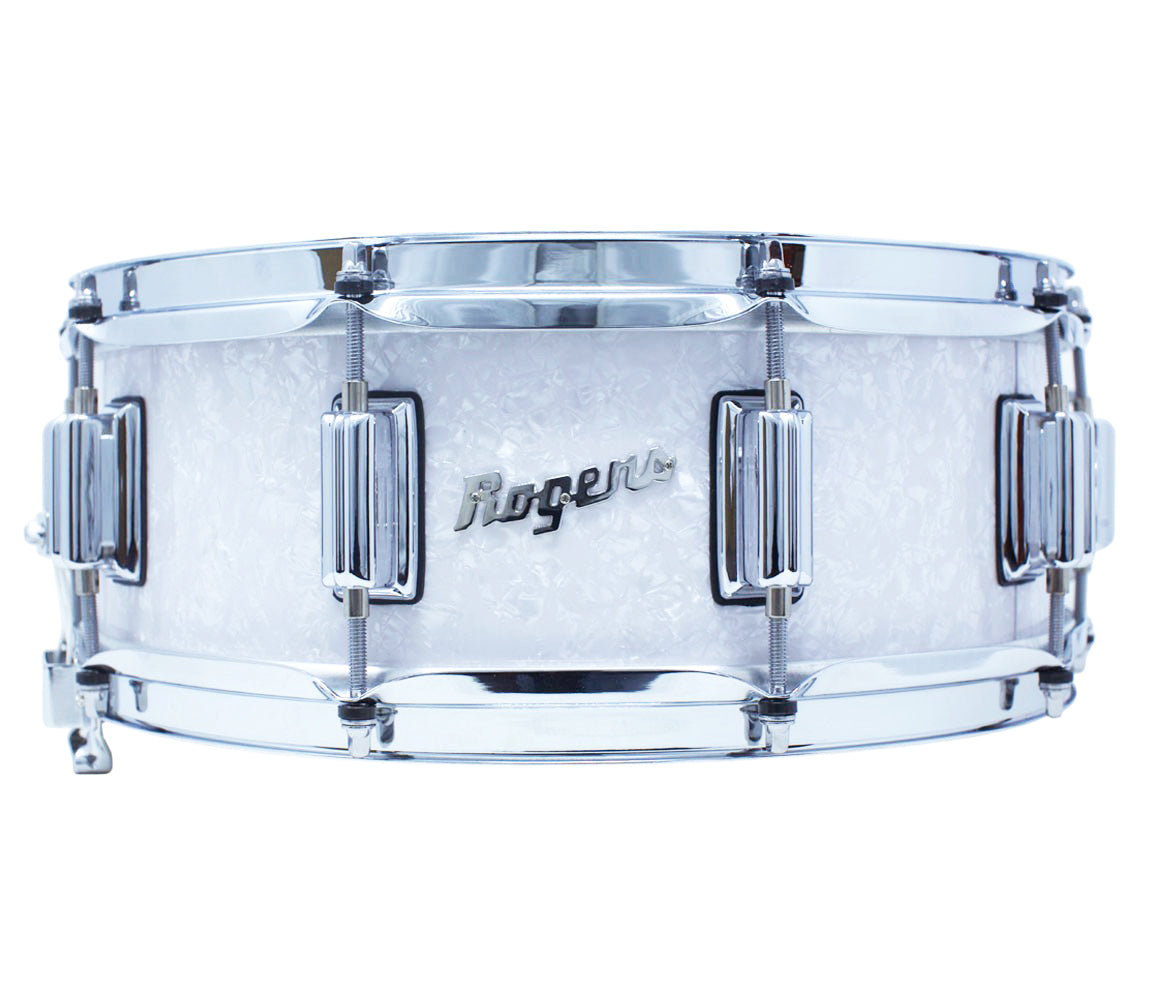 Rogers 14" x 5" Dyna-Sonic Beavertail Lugs Snare Drum - White Marine Pearl