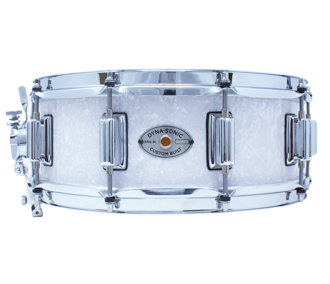 Rogers 14" x 5" Dyna-Sonic Beavertail Lugs Snare Drum - White Marine Pearl