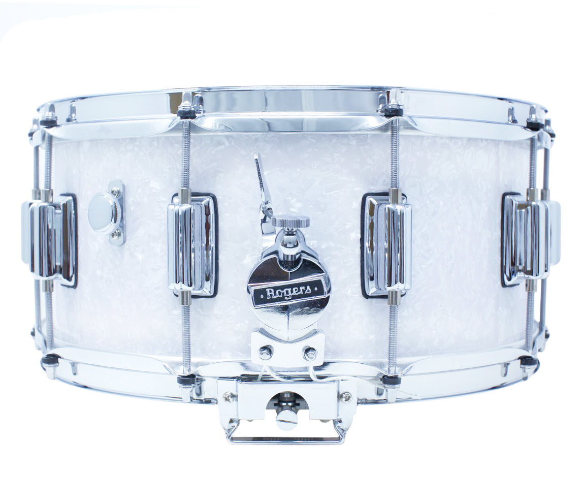 Rogers 14" x 6.5" Dyna-Sonic Beavertail Lugs Snare Drum - White Marine Pearl