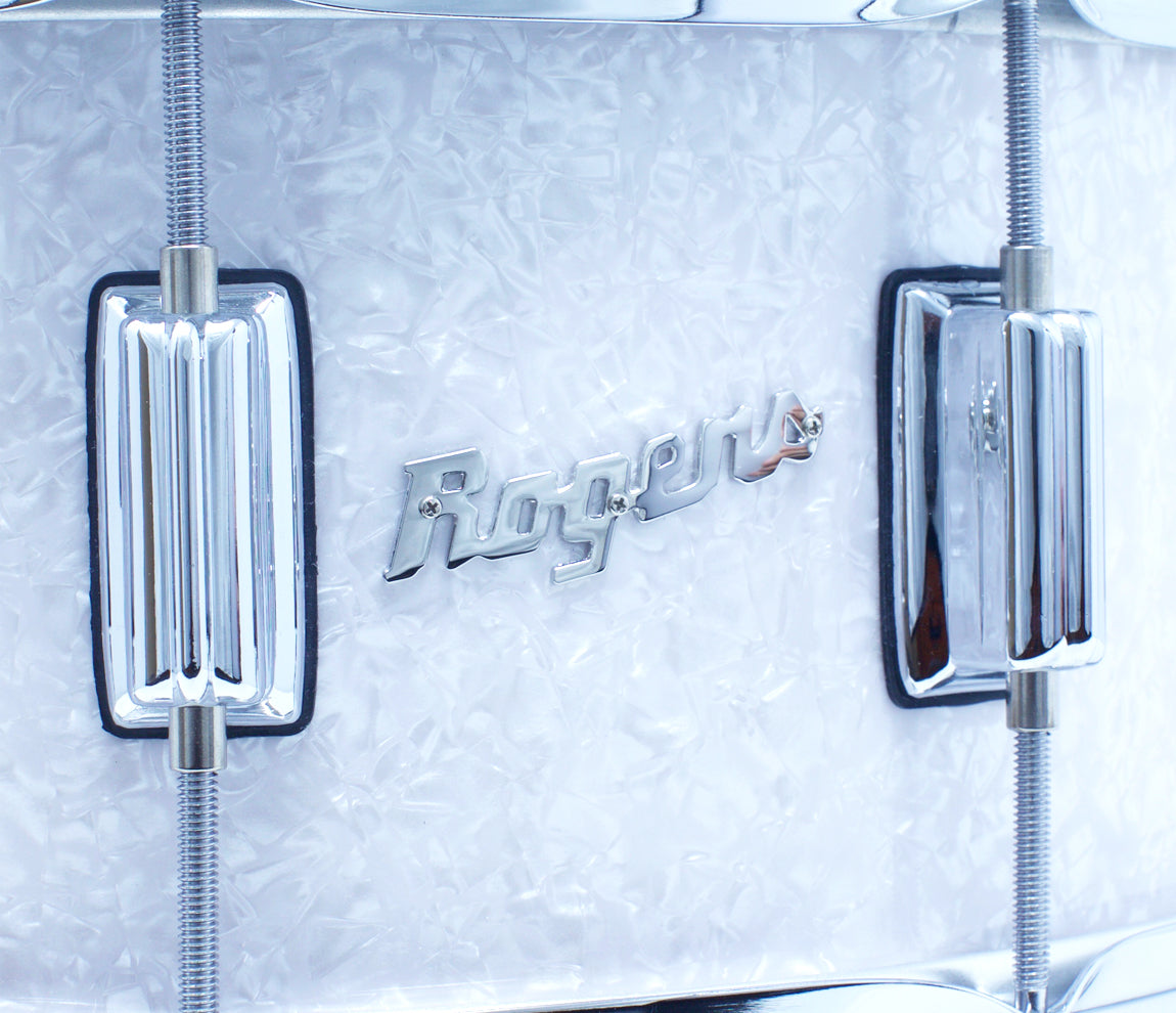 Rogers 14" x 6.5" Dyna-Sonic Beavertail Lugs Snare Drum - White Marine Pearl