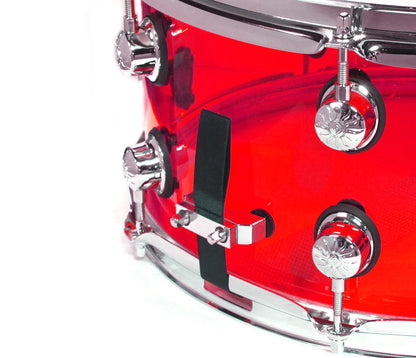 Natal Arcadia 14" x 6.5" Snare Drum in Red Acrylic, Vendor: Natal, Type: Snare Drums, Size: 14" x 6.5", Finish: Red, Finish: Acrylic