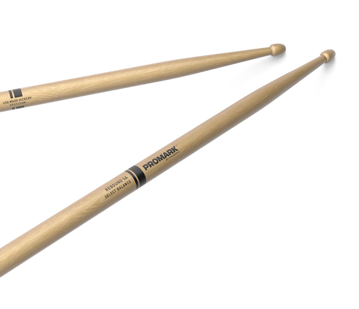 Promark Rebound 5A Hickory Acorn Wood Tip Drumsticks, Promark, Drumsticks, Hickory
