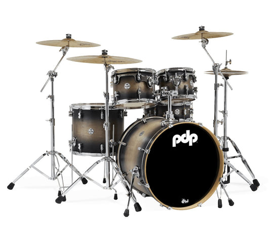 PDP By DW Concept Maple 22" 5PC Shell Pack w/HW in Satin Charcoal Burst