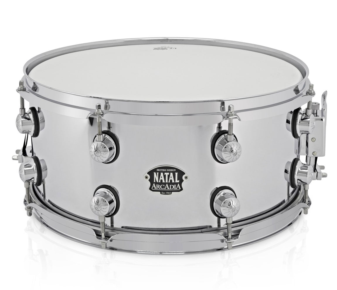 Natal Arcadia Metal SD-AR-ST46 Steel 14" x 6.5" Snare Drum, Vendor: Natal, Type: Snare Drums, Size: 14" x 6.5", SD-AR-ST46, Finish: Steel