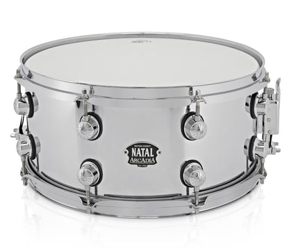 Natal Arcadia Metal SD-AR-ST46 Steel 14" x 6.5" Snare Drum, Vendor: Natal, Type: Snare Drums, Size: 14" x 6.5", SD-AR-ST46, Finish: Steel