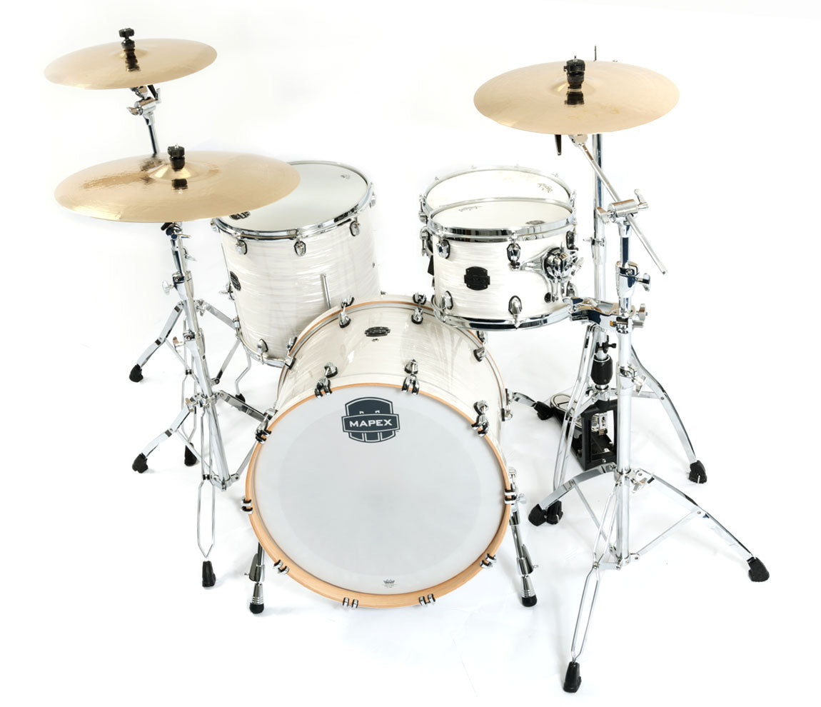 Mapex Saturn V Tour Edition 3 Piece Shell Pack, Mapex, Acoustic Drum Kits, Mapex Drums, Saturn V Tour Edition, White Marine Pearl