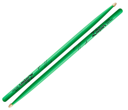 Zildjian 5A Acorn Neon Green Drum Sticks, Zildjian, Drumsticks, Green