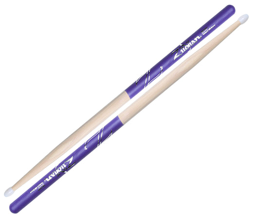 Zildjian 5B Nylon Purple Dip Drum Sticks, Zildjian, Drumsticks, Purple