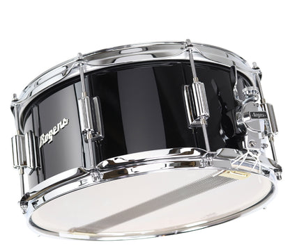 Rogers Powertone 14 x 6.5 Wood Shell Snare Drum in Piano Black w/Beavertail Lugs