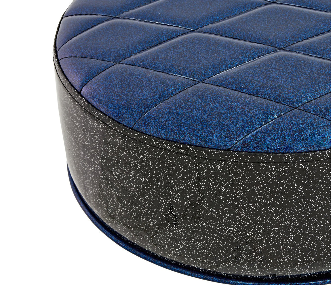 Natal H-ST-DTBB Drum Throne - Blue Round Seat With Black Sides,Natal, Drum Throne, Black Sides, Blue Top, White Logo, Chrome, Hardware