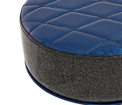 Natal H-ST-DTBB Drum Throne - Blue Round Seat With Black Sides,Natal, Drum Throne, Black Sides, Blue Top, White Logo, Chrome, Hardware