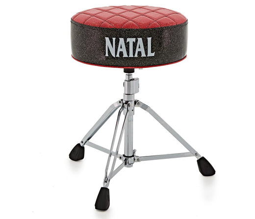 Natal H-ST-DTRB Drum Throne - Red Round Seat  With Black Sides, Natal, Drum Throne, Black Sides, Red Top, Hardware