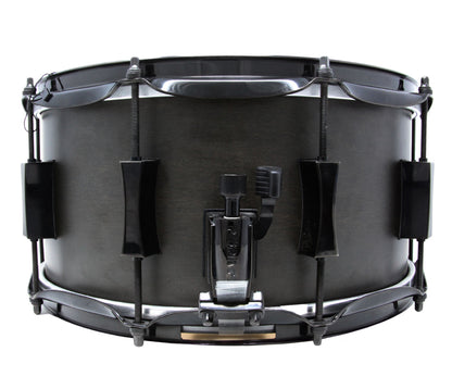 Pork Pie 12 x 7 Little Squealer Snare Drum Birch Maple in Flat Black Lacquer with Black Hardware