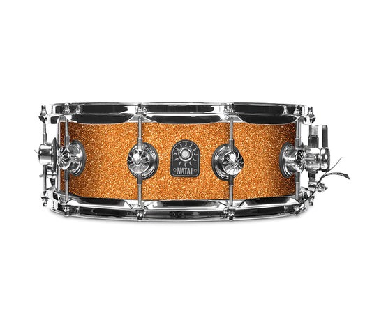 Natal Originals Maple 14" x 5.5" Snare Drum in Orange Sparkle, Natal, Snare Drum, Orange Sparkle, 14" x 5.5", Drum Lounge